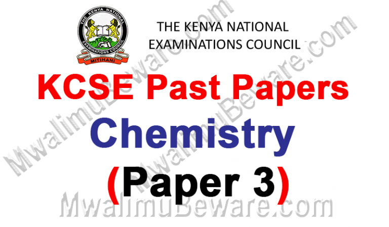KCSE Past Papers 2018 Chemistry paper 3 (233/3)