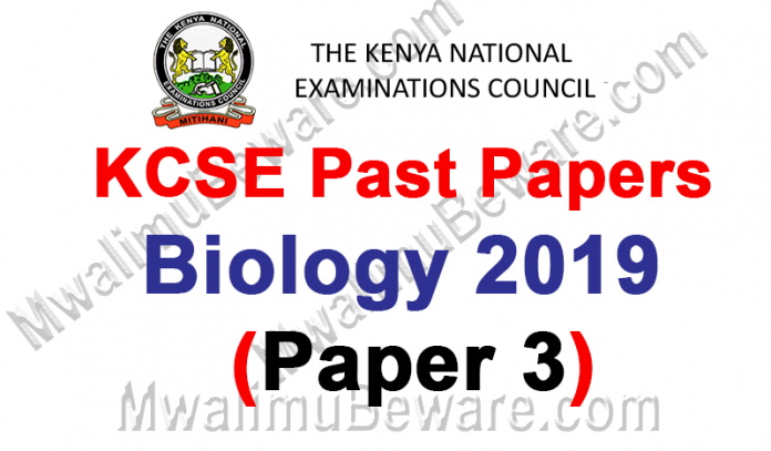 KCSE Past Papers 2019 Biology Paper 3