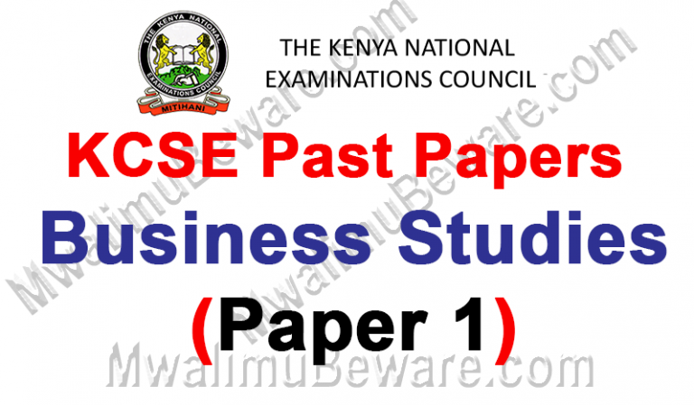 KCSE Past Papers 2018 Business Studies Paper 1 (565/1)