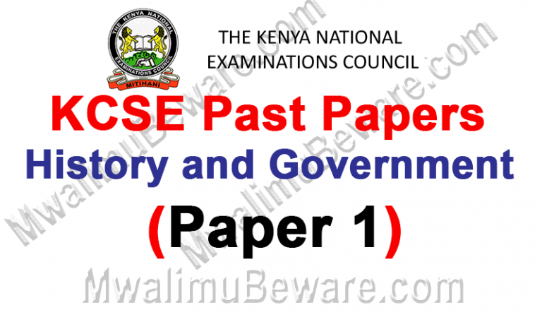 KCSE Past Papers 2018 History and Government (311/1)