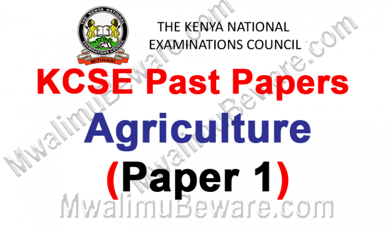 KCSE Past Papers Agriculture 2018 (443/1)