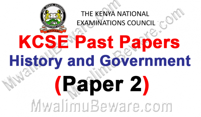 KCSE Past Papers 2019 History and Government