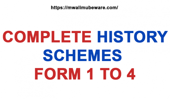 HISTORY SCHEMES OF WORK FORM 1 TO 4