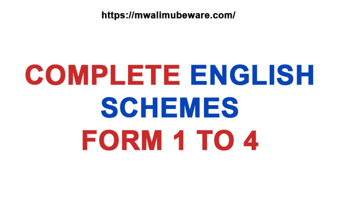 ENGLISH SCHEMES OF WORK FORM 1 TO 4